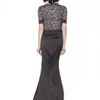 Oscar De La Renta Elbow Sleeve Embroidered Cardigan in Silver - Lyst