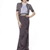 Oscar De La Renta Elbow Sleeve Embroidered Cardigan in Silver - Lyst
