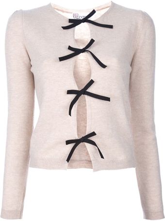 RED Valentino Bow Detail Cardigan - Lyst