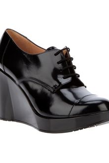 Robert Clergerie Patent Leather Wedge Lace Up Shoe - Lyst