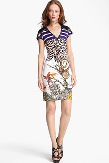 Roberto Cavalli Mixed Print Jersey Dress - Lyst
