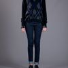 Sacai Argyle Sweater in Blue (black) - Lyst