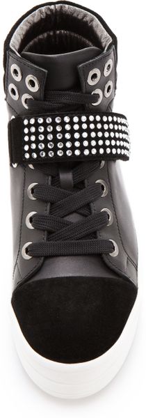 high top sneakers with velcro straps