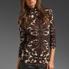 Tracy Reese Printed Jersey Turtleneck in Brown (chestnut formal) - Lyst