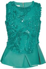 Antonio Berardi Paillette embellished Crepe Peplum Top