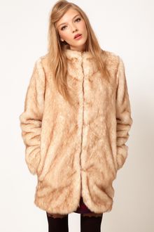 ASOS Collection Asos Longline Fur Coat - Lyst