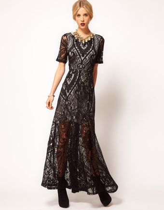 ASOS Collection Asos Maxi Dress with Lace Overlay - Lyst
