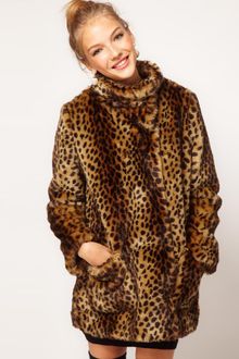 ASOS Collection Asos Longline Animal Fur Coat - Lyst