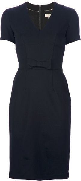 Burberry VNeck Dress in Black - Lyst