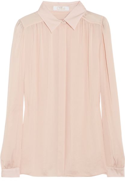 Chloé Lightweight Sateen Shirt in Pink (rose) - Lyst