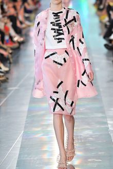Christopher Kane Pink Organza Lace Amp Tape Pencil Skirt - Lyst