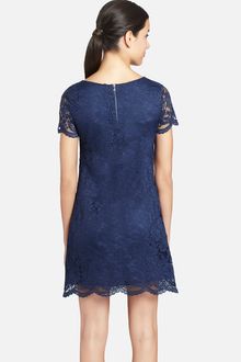 Cynthia Steffe Reese Illusion Sleeve Lace Shift Dress - Lyst