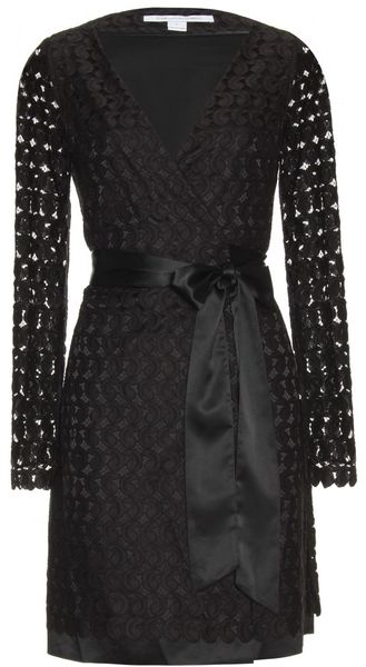 Diane Von Furstenberg Derbette Dress in Black - Lyst