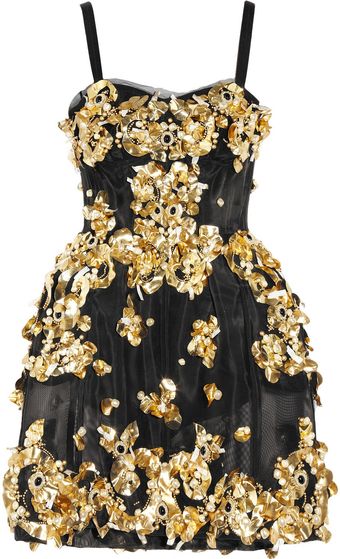 Dolce & Gabbana Embellished Mesh Dress - Lyst