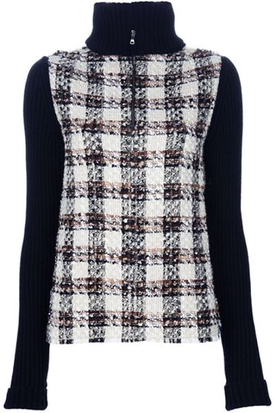 Dolce & Gabbana Roll Neck Tartan Sweater in Black - Lyst
