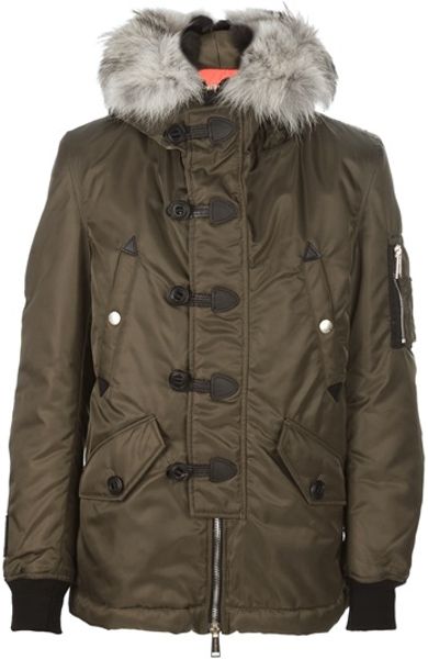 Dsquared2 Hooded Parka in Green for Men - Lyst