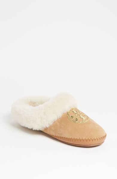 Tory Burch Coley Slipper in Beige (tan/ gold) - Lyst