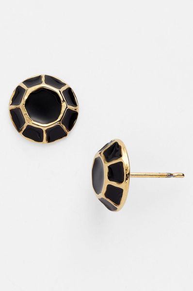 Kate Spade Jewelbar Stud Earrings in Black (black/ gold) - Lyst