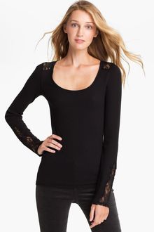 Lucky Brand Lace Trim Thermal Top - Lyst