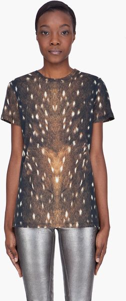 Proenza Schouler Gold Deer Fur Print Tshirt - Lyst