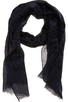 Yves Saint Laurent Leopard Print Scarf - Lyst