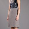 Alexander Mcqueen Leather Detail Dress in Black - Lyst