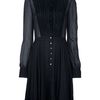 Alexander Mcqueen Sheer Pleat Dress in Black - Lyst