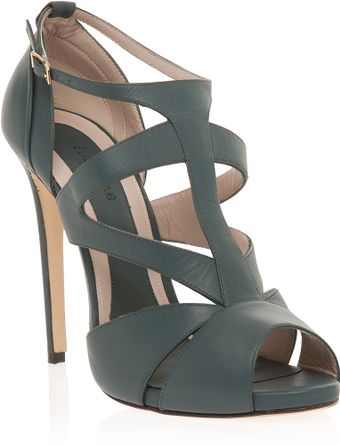 Elie Saab Strappy Mid Heel Sandal - Lyst