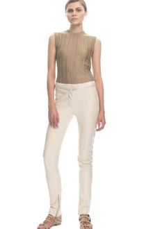 Ferragamo Ss Champagne Leather Pants - Lyst