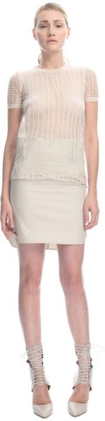 Ferragamo Ss Short Sleeve Two Tone Sweater - Lyst