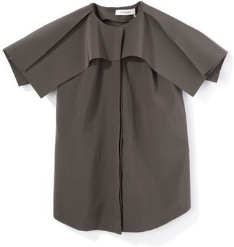 Mugler Ss Basalte Crepe Papier Top - Lyst