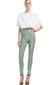 Mugler Ss Singer Cuir Gloss Pant - Lyst
