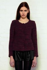 Iro Burgundy Textured Wool Jacket