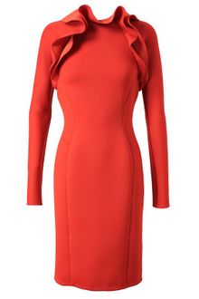 Lanvin Ruffled Neoprene Dress - Lyst