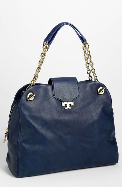 Tory Burch Megan Satchel in Blue (parisian blue) - Lyst