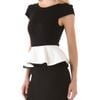 Alice + Olivia Harris Peplum Dress with Cap Sleeves in Black - Lyst