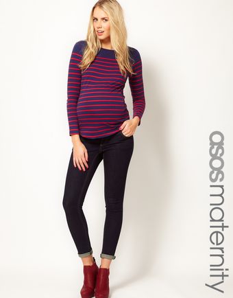 Asos Maternity Skinny Jeans with Jersey Waistband - Lyst