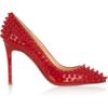 Christian Louboutin Pigalle 100 Spiked Patentleather Pumps in Red - Lyst