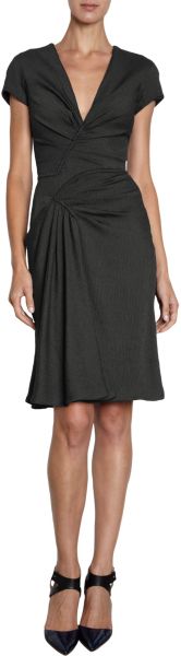 J. Mendel Short Sleeve Dress in Black - Lyst