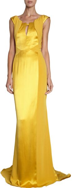 J. Mendel Cap Sleeve Gown - Lyst