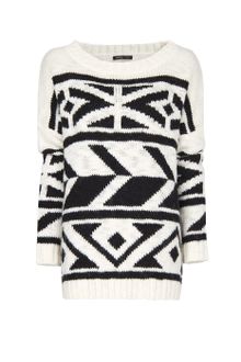 Mango Oversized Jumper Borders - Lyst