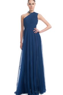 Matthew Williamson Ss Crinkle Chiffon Embroidered Asymmetric Column Gown - Lyst