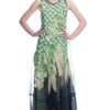 Missoni Ss Checkered Silk Long Tank Dress with Holographic Paillette Overlay in Green (green/black multi) - Lyst