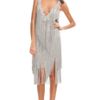 Nina Ricci Ss Fringe Dress in Gray (gris) - Lyst