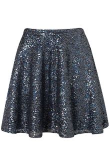 Topshop Blue Sequin Skater Full Skirt - Lyst