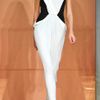 Vionnet Ss Color Block Crepe Viscose Jersey Gown in White (white orchid/black) - Lyst