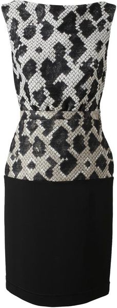 Balenciaga Pixelated Snake Printed Woolblend Dress in Black (black multi) - Lyst