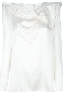 Balmain Bow Detail Structured Blouse - Lyst