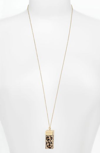 Belle Noel Leopard Suede Amulet Necklace - Lyst