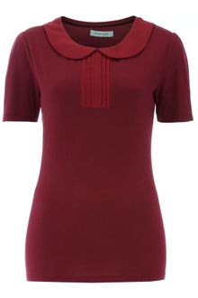 Dickins & Jones Ladies Woven Collar Jersey Blouse Top - Lyst